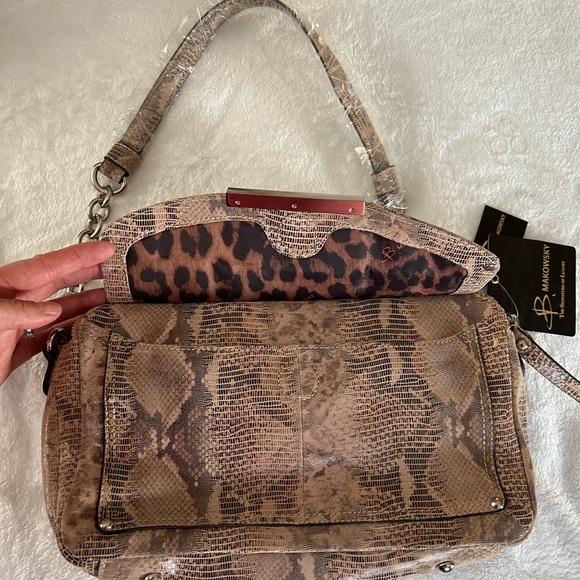 NEW B Makowsky Snakeskin Boho bag - Picture 10 of 11